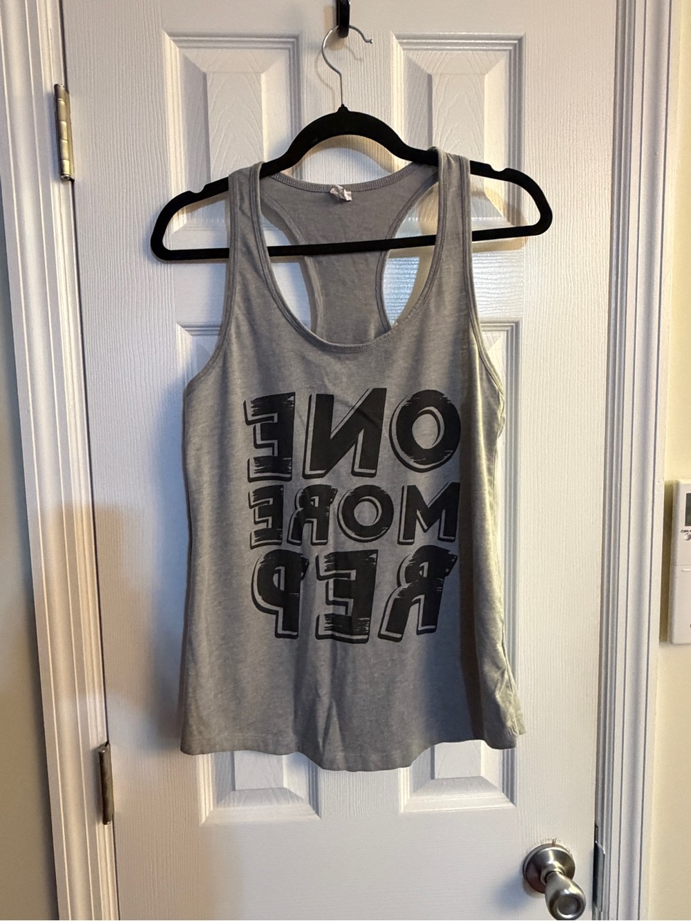 Gray Racerback Graphic Tank Top - One More Rep